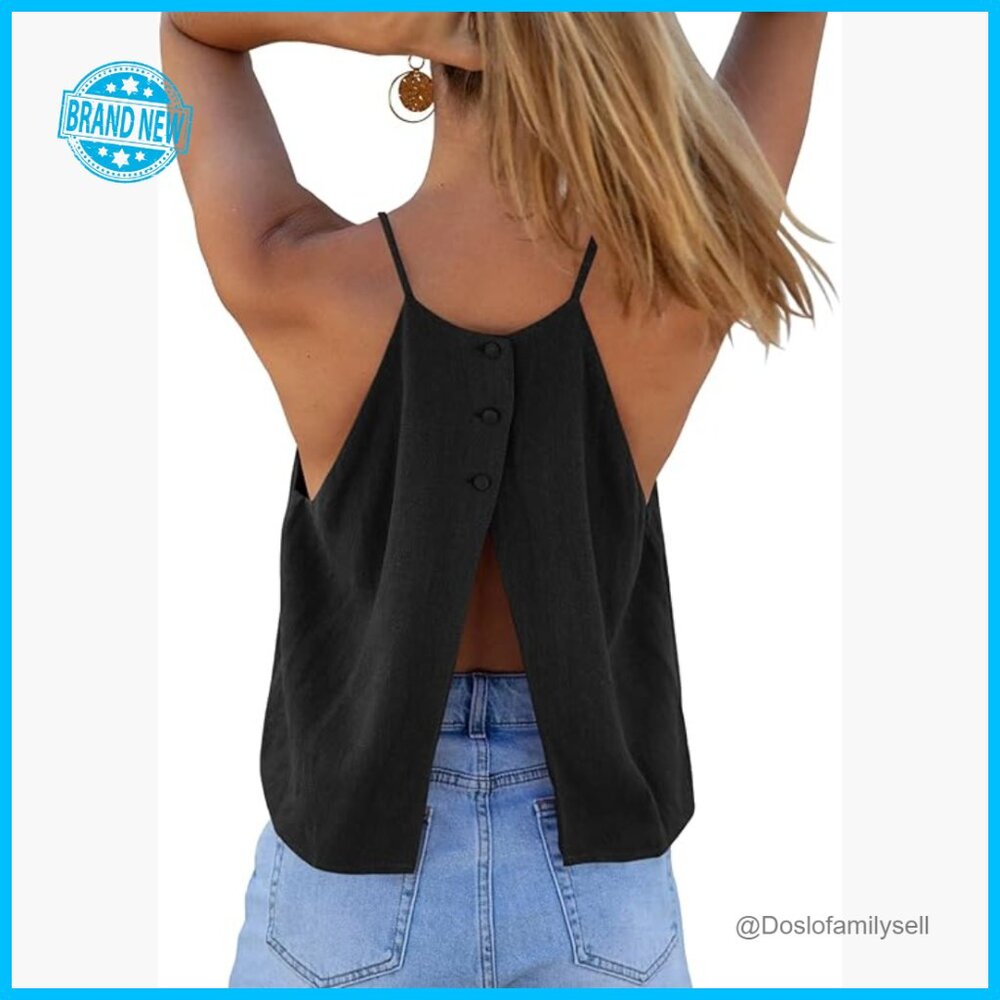 Halter Crop Tank Top Y2k Open Back Sleeveless Tee Summer Beach Camisole